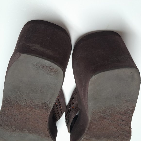 Skechers Brown Platform Slip On Thong Sandals - Picture 5 of 6